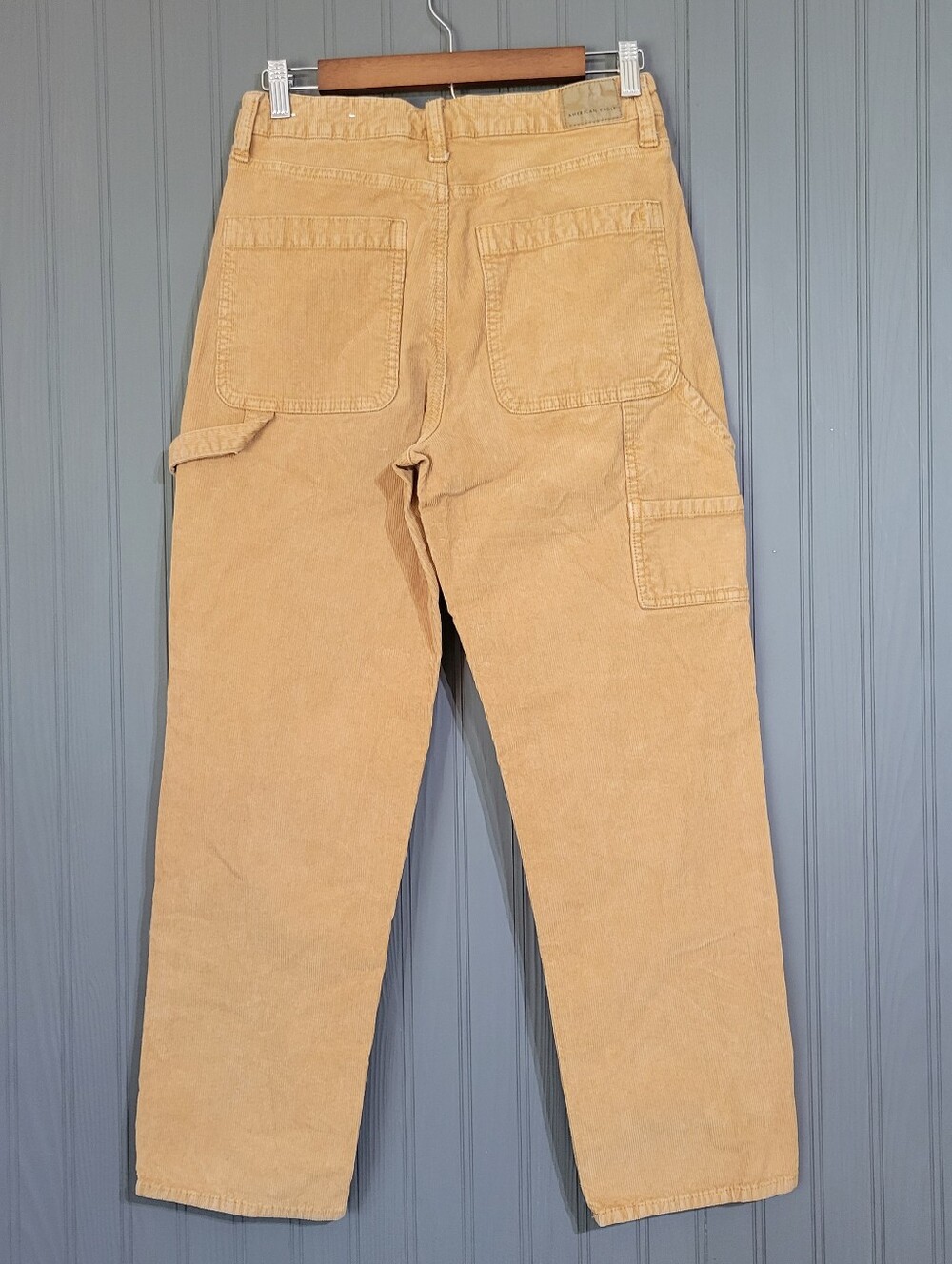 American Eagle Super Stretch Corduroy Cargo Carpenter Pants Brown Women's 4 - Picture 2 of 9